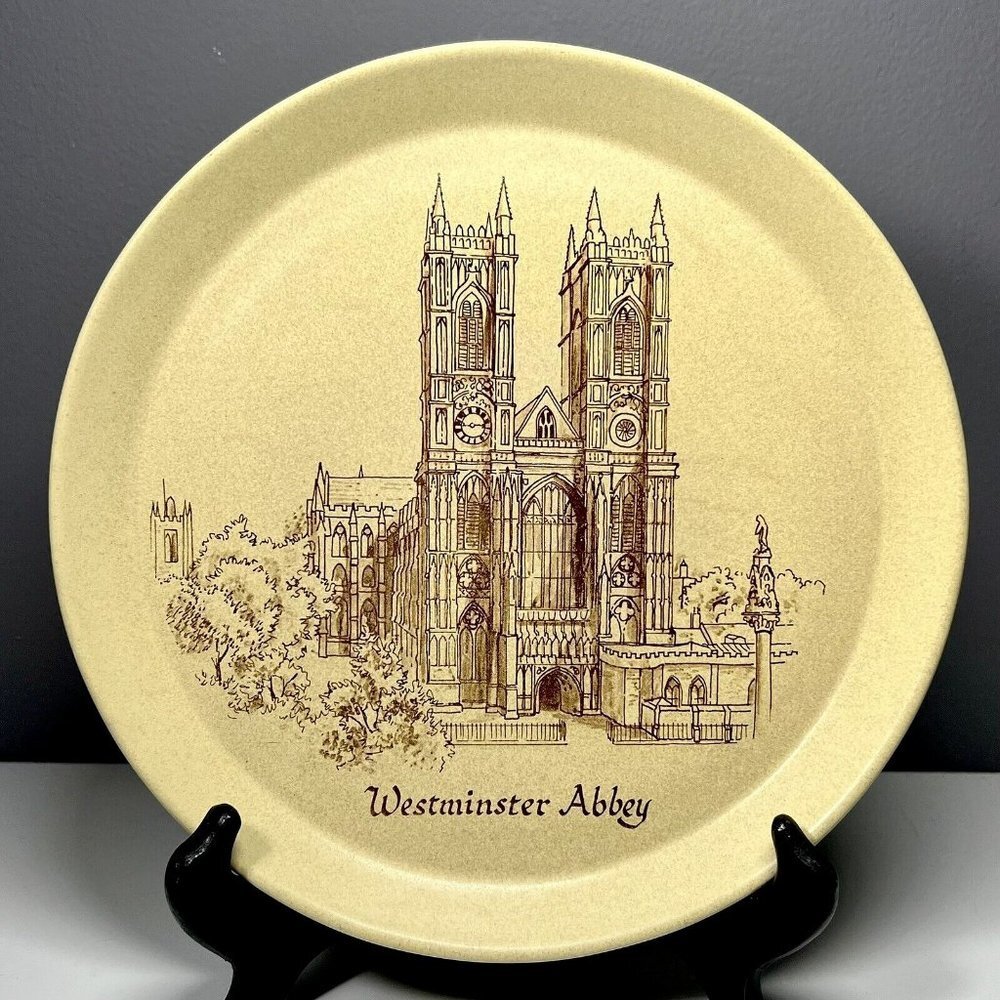 Vintage Honiton Pottery England Westminster‎ Abbey Decorative 9" Souvenir Plate